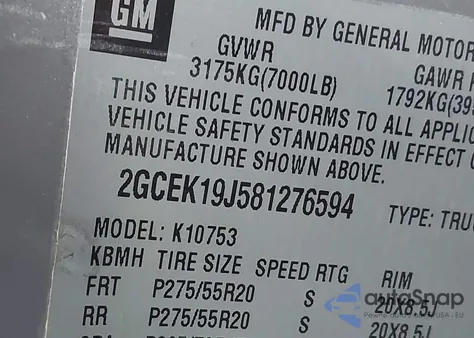 2008 Chevrolet Silverado 1500 Lt1 z USA, uszkodzony, nr VIN 2GCEK19J581276594